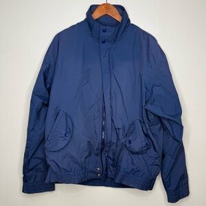 Vintage Gear For Sports Navy Blue Nylon Windbreaker Jacket Medium